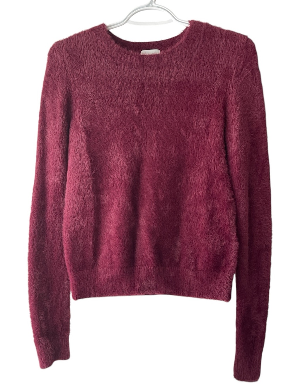 Sunday Best Burgundy Fuzzy Sweater